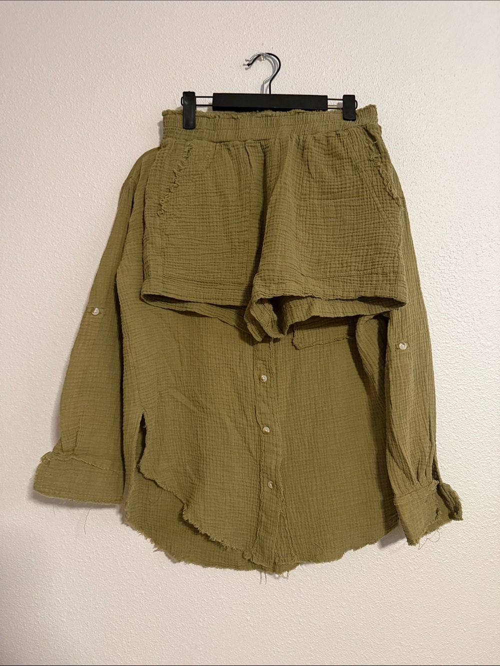 Green Oversized Cotton Lounge Wear 2 piece - Picture 2 of 6